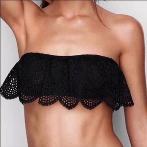 NWT Victoria’s Secret black barlette / Corp top L